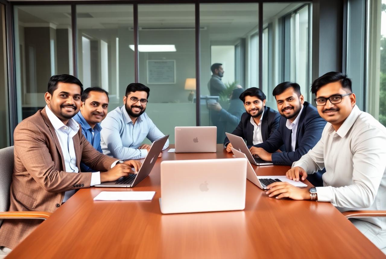 SwiftLedger team planning an engagement in a meeting room